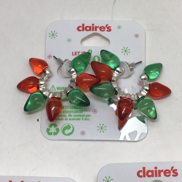 (3) Pairs Claire’s Festive Christmas Holiday Dangle Earrings - Picture 4 of 9